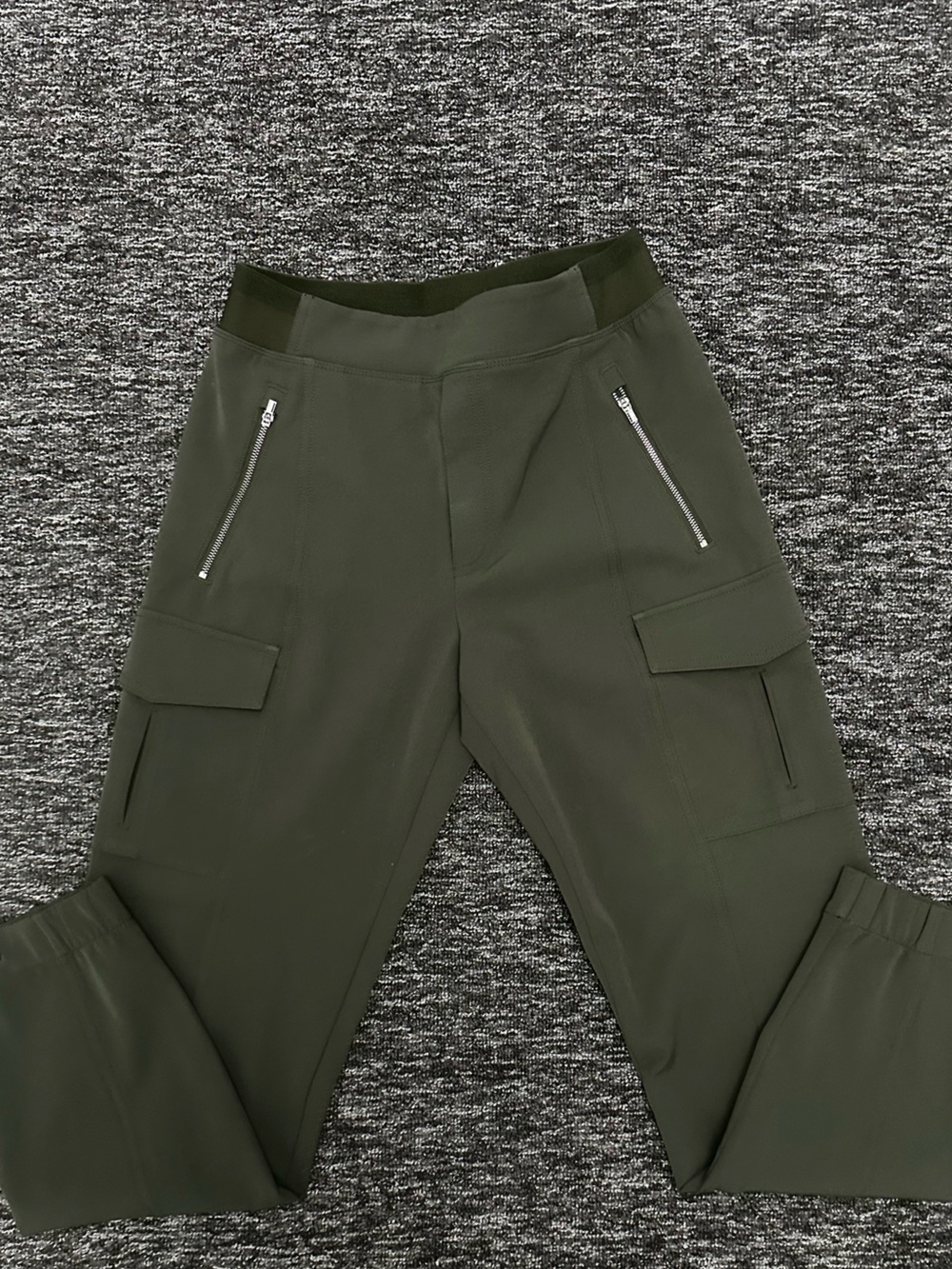 Athleta Olive Green Cargo Jogger Pant with Zip Pockets